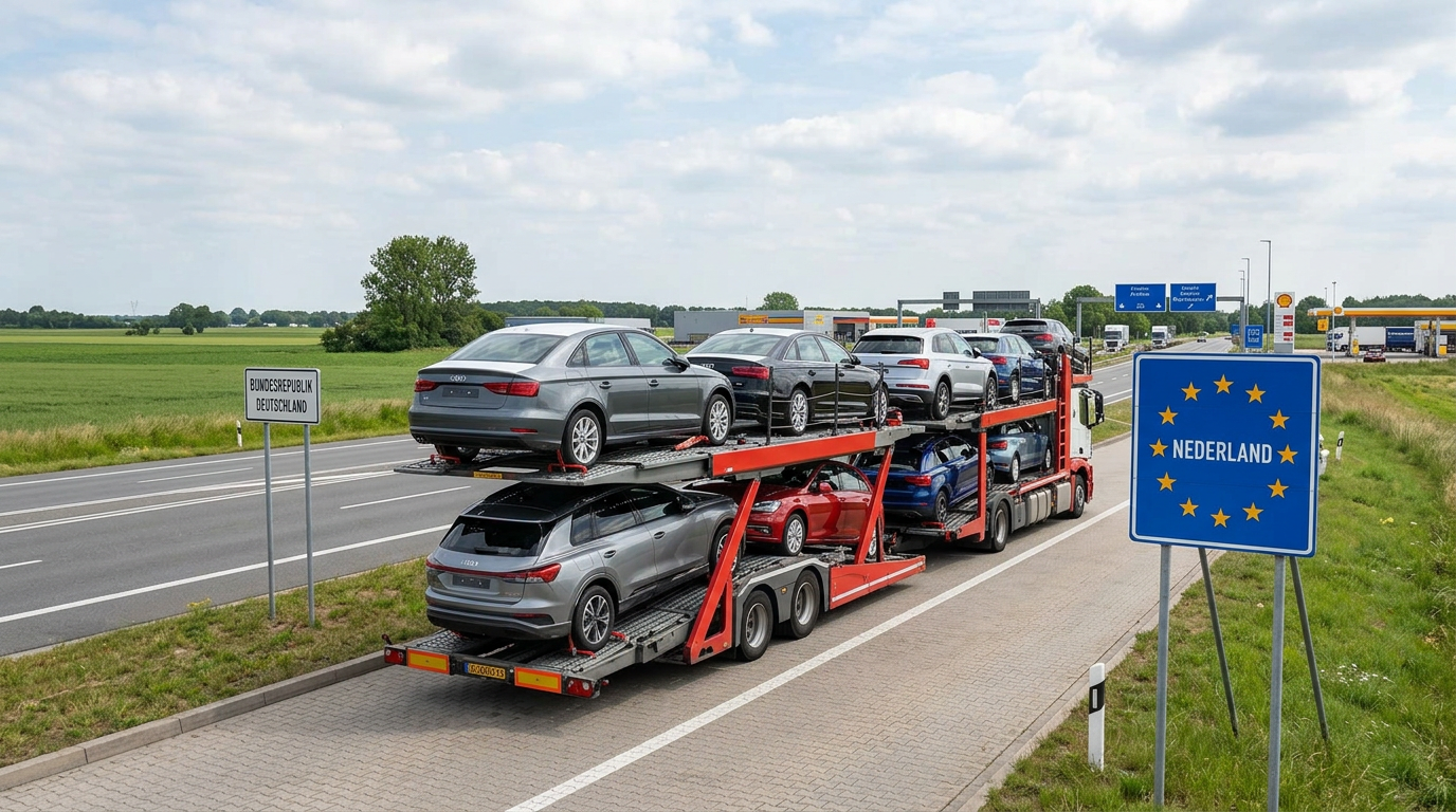 Car carrier truck transporting vehicles