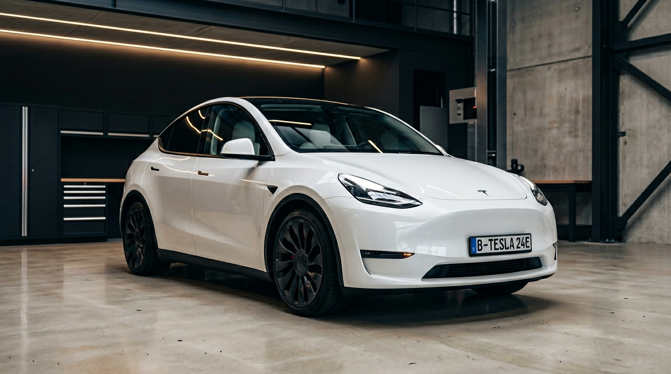 Witte Tesla Model Y Performance